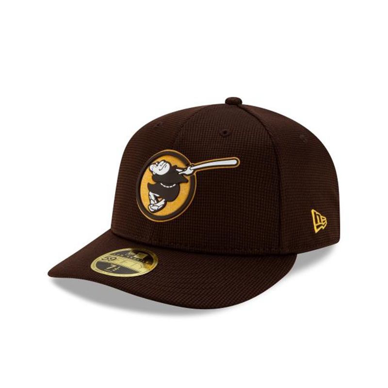 MLB San Diego Padres Clubhouse Collection Low Profile 59Fifty Fitted (ZNA0983) - Brown New Era Caps